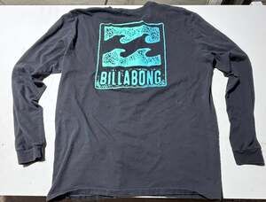 Billabong Wave Logo Long Sleeve Graphic T-Shirt Black Size XL